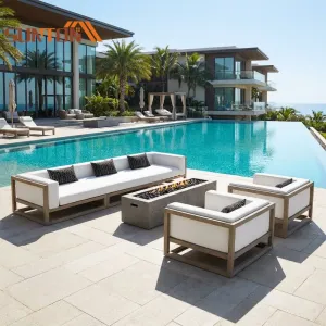 China Cheap 4 Pieces Rattan Wicker Balcony Furniture for Outdoors Turkey Outdoor Patio Set Sofa Set Wood Patio Furniture