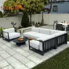 Comfortable 4-Piece Waterproof Aluminium Outdoor Furniture Set for Garden Patio Hotel Villa-Modern Design