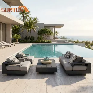 Courtyard Luxury Garden Furniture Set Aluminium Outdoor Sofa for Leisure Balcony Living Room Villa Combination for Parks