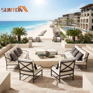 High End Weather Resistant Nordic Style Balcony Villa Leisure Patio Sets Sofa Set Chair Garden Luxury Modern Outdoor Furniture