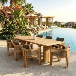Hot Selling Antique Wood Bench for Dining Room Set Wooden Dining Tables and Chairs Set