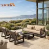 Luxurious Vietnam Malawi Commercial Outdoor Villa Balcony Furniture Set All-Weather Aluminum Frame Sofa Patio Hotel Waterproof