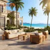 Luxury Brand Outdoor Wooden Swing Sofa Set Hanging Garden Patio Furniture for Hotel and Beach Use