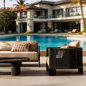 Luxury Hotel Villa Patio Leisure Outdoor Aluminum Sectional Sofa Set with Poolside Garden Furniture