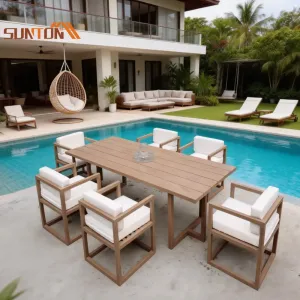 Modern Furniture Garden Dinning Table and 6 Chair Restaurant Diningroom Luxury Outdoor Dining Table Set 6 Chairs