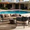 Modern Luxury All Weather Deep Seating Conversation Set Aluminum Outdoor Patio Corner Sofa Set for Backyard Hotel Use
