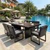 Modern Luxury Dining Table Set with Outdoor Dining Chairs for Garden Patio Hotel Entry-Eco-Friendly Rattan Aluminum Furniture