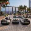 Modern Modular Aluminum Outdoor Sofa Set with Coffee Table Sectional Patio Furniture for Villa and Resort