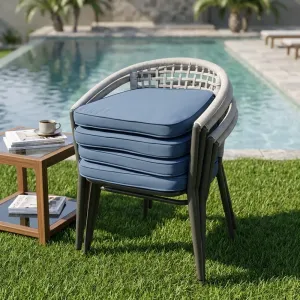 Modern Outdoor Aluminum Patio Chair Set Stacking Rattan Wicker Garden Furniture With Metal Material