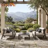 Modern Outdoor Aluminum Sofa Set with Waterproof Cushions Modular Patio Furniture for Hotel Resort Villa Courtyard Park