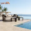 Outdoor Aluminum Sofa Set Quick-Dry Cushions Modern Villa Farmhouse Patio Furniture Eco-Friendly Rust Proof for Garden Park
