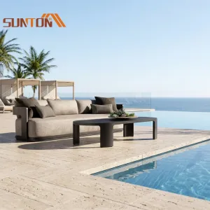 Outdoor Aluminum Sofa Set Quick-Dry Cushions Modern Villa Farmhouse Patio Furniture Eco-Friendly Rust Proof for Garden Park
