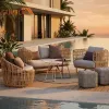 Outside Furniture Garden Outdoor 1 Pe Rattan Gazebo Garden Sets Rattan Sofa Set Outdoor Furniture