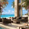 Philippines Furniture Parisian Compact Balcony Pool Furniture Luxury Patio Rattan Outdoor Sofa Set Modern