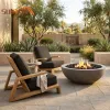 Resort Project High End Custom Modern Eco-Friendly Outdoor Solid Wood Hotel Villa Balcony Patio Garden Leisure Sofa Set