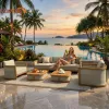 Wholesale HK Indonesian Teak Wood Outdoor Patio Sofa Set with Rust-Proof Waterproof Cushions for Hotel Beach Villa Courtyard Use