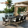 Wooden Outdoor Furniture Set Aluminium Outdoor Dining Set Farmhouse Large Outdoor Dining Set 10 Chairs