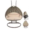 Brown Rattan Hammock Chair Garden Wicker Hanging Chairs Patio Swing Outdoor Furniture