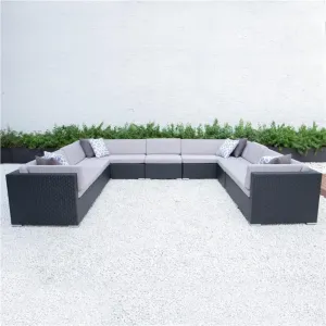 Classic Design Weatherproof Outdoor Sun Polyester Hot Sale Rattan Garden Furniture Wicker Sofa Set