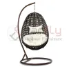 Eco-friendly Powder Coated Aluminum Frame Egg Chair Swing Rattan Hanging Wicker Patio Swings for Garden