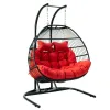 Ergonomic Adjustable Backrest Patio Swing Chair Comfortable for Long Relaxation