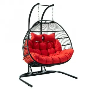 Ergonomic Adjustable Backrest Patio Swing Chair Comfortable for Long Relaxation