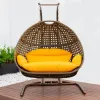 Garden Foldable Rope Rattan Patio Swing Chair Outdoor Hanging Furniture