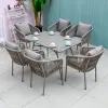 High End Outdoor Table Sets Garden Rope Dining Set Furniture for Hotel
