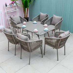 High End Outdoor Table Sets Garden Rope Dining Set Furniture for Hotel