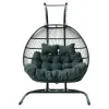 Hot Sell Outdoor Balcony Patio Rattan Hanging Egg Chair Hammock Swing Chair with Stand
