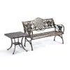 Minimalist Cast Aluminum Outdoor Garden Bench Waterproof Patio Bench Seat Furniture
