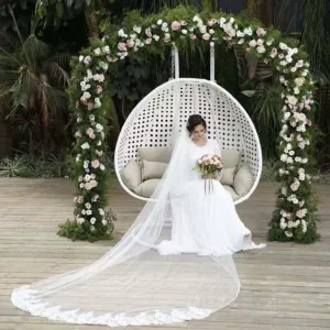Modern Farmhouse Design Indoor Outdoor Wicker Ratan Furniture Patio Swing Chair Set for Home Garden Patio 2 3 Seats