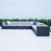 Modern Luxury Outdoor Garden Sofa Set Fashion Plastic Rattan Woven Furniture for Living Room Dining Hotel Park Courtyard