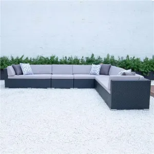 Modern Luxury Outdoor Garden Sofa Set Fashion Plastic Rattan Woven Furniture for Living Room Dining Hotel Park Courtyard