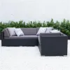 Modern Outdoor Aluminium Sectional Rattan Sofa Set Garden Dining Furniture for Courtyard Hotels Parks