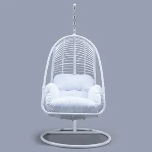 Modern Outdoor Patio Hanging Swing Chair Metal Rattan Wicker for Home Hotel Courtyard Park Bedroom Dining Egg Swing Design