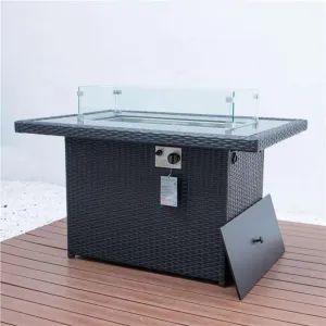 Outdoor Patio Garden Furniture Fire Pit Tables Gas Propane Rectangle Fire Pit Table with Sofa Sets