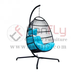 Outdoor Patio Rattan Oval Hanging Swing Chair Comfortable and Stylish Furniture for Your Garden Deck