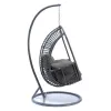 Premium Outdoor Rattan Egg Swing Chair with Waterproof Cushion Weather-Resistant Design Patio Garden Hanging Chair