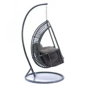 Premium Outdoor Rattan Egg Swing Chair with Waterproof Cushion Weather-Resistant Design Patio Garden Hanging Chair