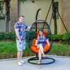 Single Egg-Shaped Outdoor Patio Swing Chair Hanging Design for Comfort and Style