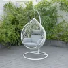 Super Comfortable Egg Shape Hanging Steel Wicker Patio Swings Outdoor Garden Chair Furniture