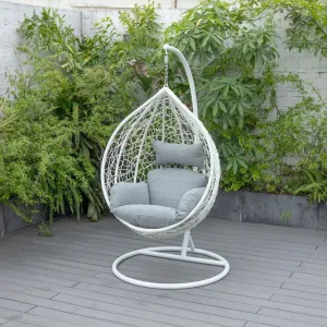 Super Comfortable Egg Shape Hanging Steel Wicker Patio Swings Outdoor Garden Chair Furniture