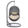 Waterproof Outdoor Hanging Egg Chair Wicker Rattan Patio Swing Set with Thick Cushion for Garden Balcony Terrace