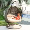 Outdoor Hanging Rattan Egg Leisure Wicker Patio Swing Chair