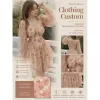Custom Gentle Elegant Puffy Mini Dress Strapless Corset Boned Waist-Cinched Printed Sheer Long Sleeve Double Layer Tulle Dress