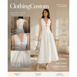 Summer Sleeveless Lace V-Neck Waist-Cinched Flowy Maxi Dress Elegant Vacation Style Dress OEM Custom Supported
