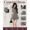 Women Bow Ribbon Tie Waist-Cinched Dress Sweet Casual Elegant Dress With Asymmetrical Ruffle Hem OEM Custom Supported