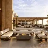 Aluminum Modern Outdoor Sofa Set-Waterproof Black Metal Garden Sofa Outdoor Furniture for Courtyard Hotel Patios