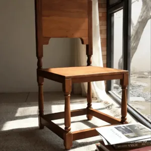 French Medieval Antique-style Solid Wood Carved Eco-Friendly Dining Chair Romantic Backrest for Hotel School Wine Cellar Use